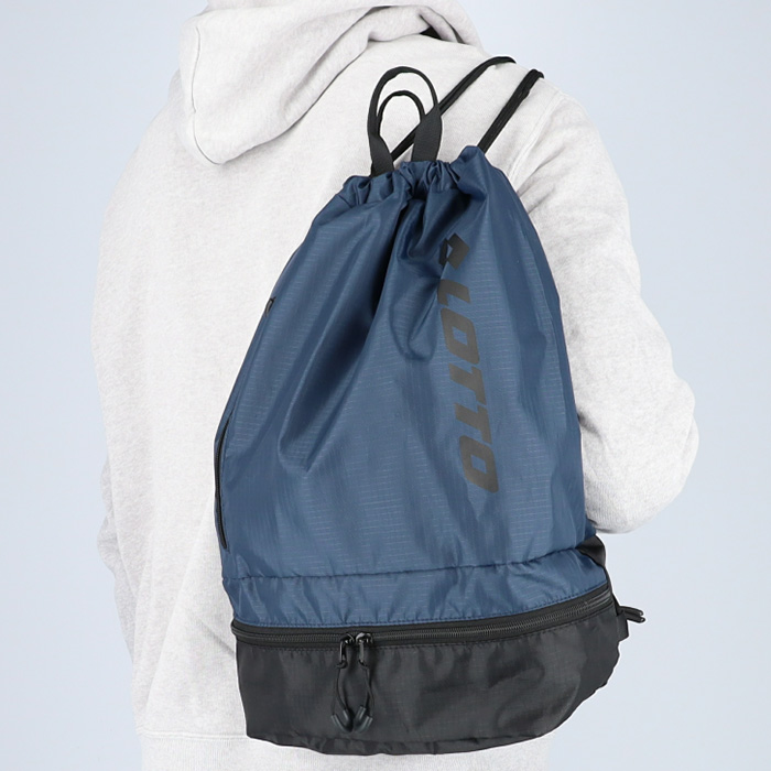 LOTTO（ロット） ナップサック A4 2層構造 軽量 巾着 通学 体操服入れ