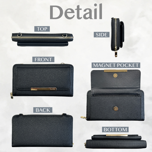 Wallet compartment bag／お財布バッグ／black ORBITWALLETNOIRFRONTSANSBEAST_
