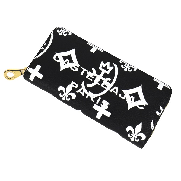 美品 カステルバジャック クレア 長財布 ブラック ホワイト ラウンド レザー CASTELBAJAC（カステルバジャック） Claire クレア ラウンドファスナー