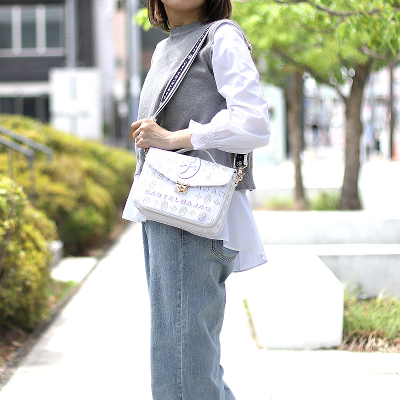 カステルバジャック かぶせショルダーバッグ CASTELBAJAC シテ ミニショルダーバッグ 2WAY A5 横型 ラメ ブランド 089152 メンズ レディース 刺繍 正規品の画像