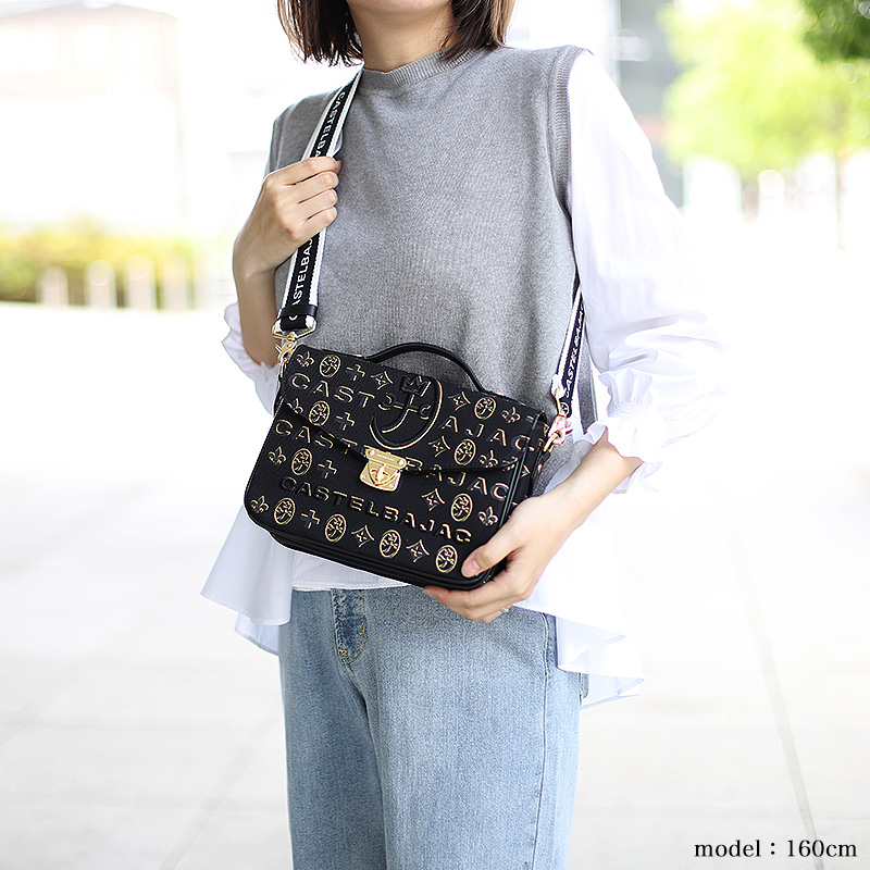 カステルバジャック かぶせショルダーバッグ CASTELBAJAC シテ ミニショルダーバッグ 2WAY A5 横型 ラメ ブランド 089152 メンズ レディース 刺繍 正規品の画像