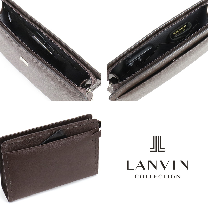 LANVIN COLLECTION ランバンコレクション マキシム クラッチバッグ セカンドバッグ 280222 A5 軽量 牛革 本革 レザー ビジネス 冠婚葬祭 メンズ 日本製の画像
