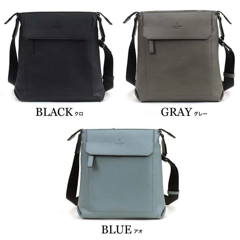 LANVIN COLLECTION ランバンコレクション カンヌ ショルダーバッグ 斜め掛けバッグ 肩掛け 285111 B5 A5 軽量 牛革 本革 撥水 軽量 レザー メンズ 正規品の画像