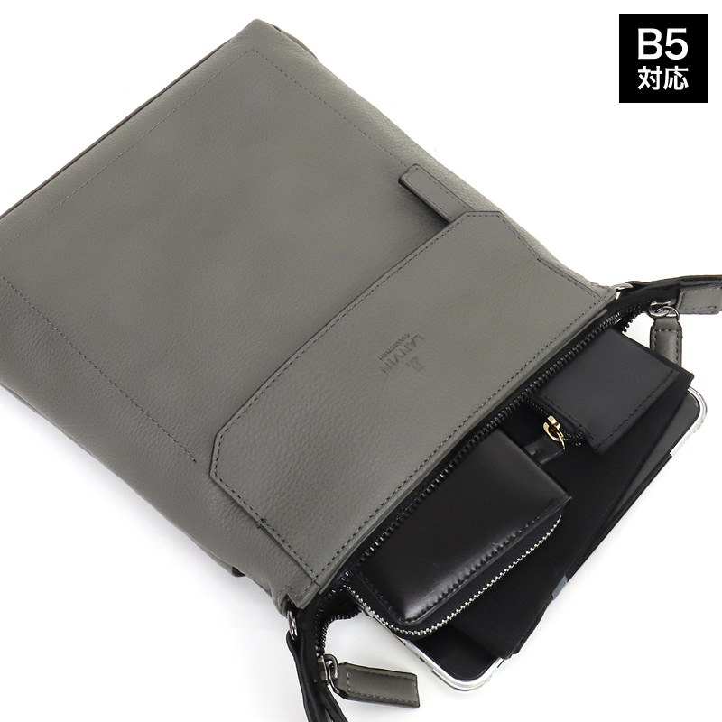 LANVIN COLLECTION ランバンコレクション カンヌ ショルダーバッグ 斜め掛けバッグ 肩掛け 285111 B5 A5 軽量 牛革 本革 撥水 軽量 レザー メンズ 正規品の画像