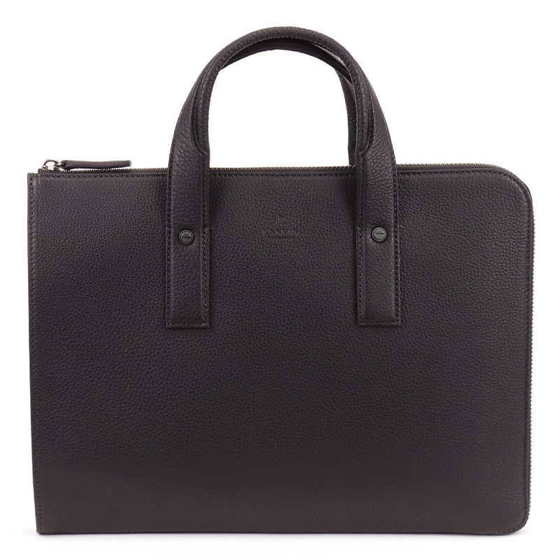 【新品】LANVIN COLLECTION ビジネスバッグ　ブリーフケース 茶 LANVIN COLLECTION - 美品 LANVIN ランバンコレクション レザー
