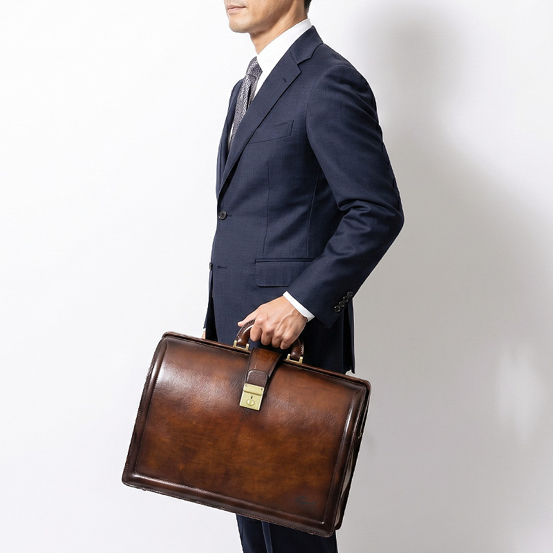 LUGARD ラガード G3 ビジネスバッグ ダレスバッグ 口枠式 B4 大容量 軽量 牛革 本革 レザー 普段使い ビジネス 旅行 通勤 オシャレ 5224 日本製 メンズの画像