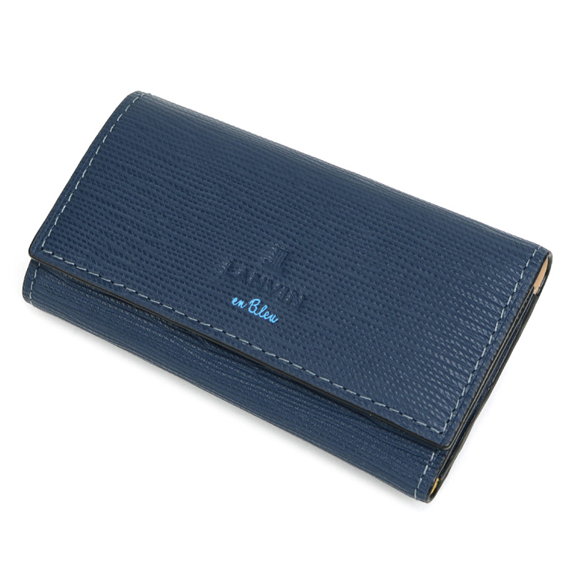 LANVIN en Bleu スタンパ キーケース 5連 小銭入れ付き スマートキー 522601 ...