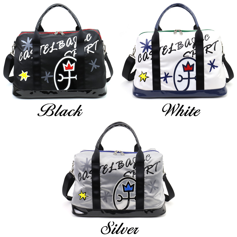 CASTELBAJAC ボストンバッグ ホワイト/ブラック カステルバジャック ボストンバッグ ホワイト CASTELBAJAC - メルカリ