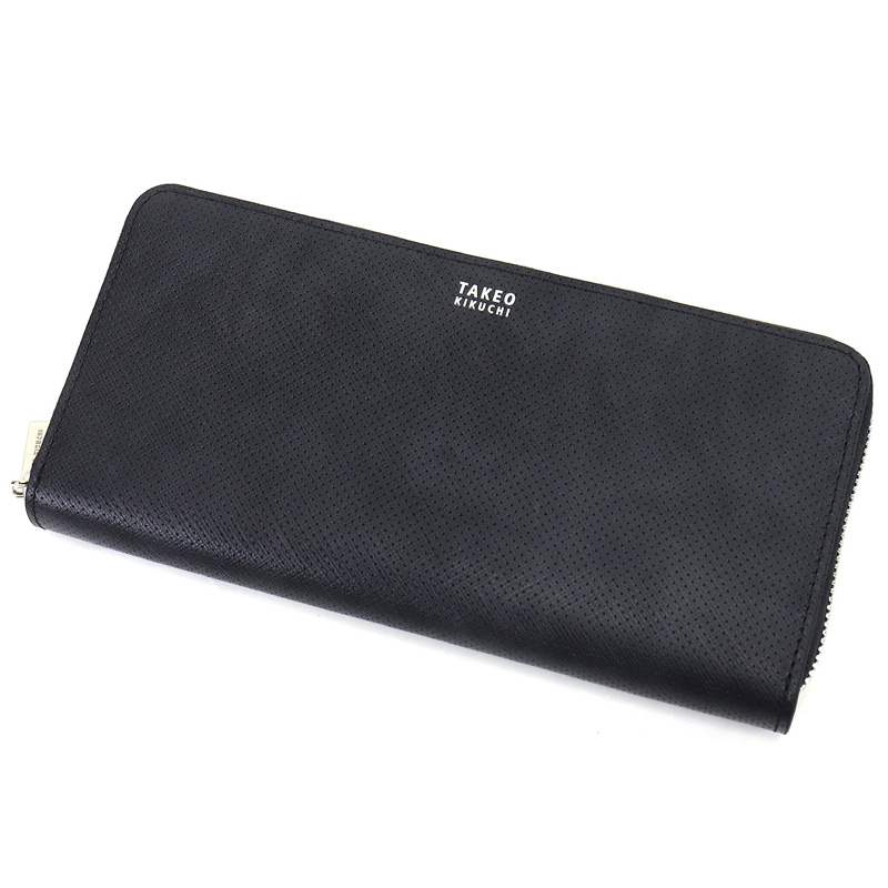 【新品/本物】TAKEO KIKUCHIラウンドファスナー財布/黒￥19,800 タケオキクチ TAKEO KIKUCHI タケオキクチ 財布 長財布 メンズ