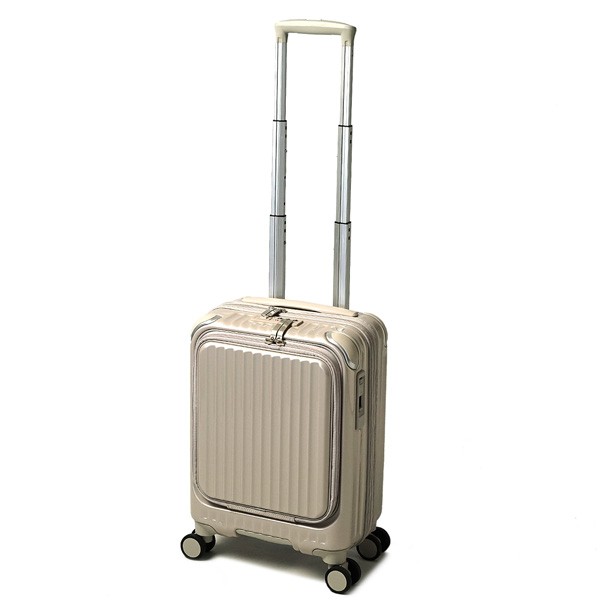 【美品✨️】CARGフロントオープンスーツケース　サテンゴールド 22L 美品✨️】CARGフロントオープンスーツケース サテンゴールド 22L