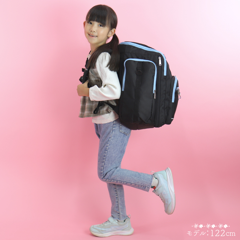 イーストボーイ サブリュック EASTBOY 大型リュック 40L 45L 拡張 大容量 撥水 キッズ ジュニア 女の子 女子 小学生 中学生 EBA106 旅行 林間学校 2泊 3泊の画像