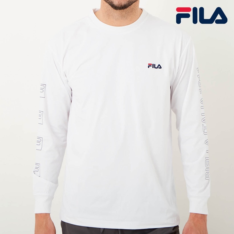 フィラ FILA 正規品 メンズ 男性用 トップス 長袖 長袖Ｔシャツ 形状記憶 袖プリント 吸水速乾 ワンポイント シンプル ロゴ  :411307-wt:ファッションスポーツ FASPO - 通販 - Yahoo!ショッピング