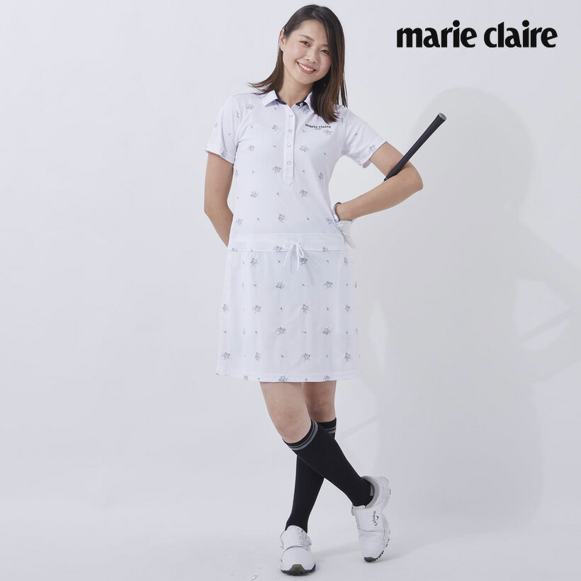 正規品】 マリクレール marie claire レディース 女性 ワンピース 半袖 ストレッチ素材 UV 吸汗速乾 ロゴ ゴルフ ウェア  :712403-wt:ファッションスポーツ FASPO - 通販 - Yahoo!ショッピング