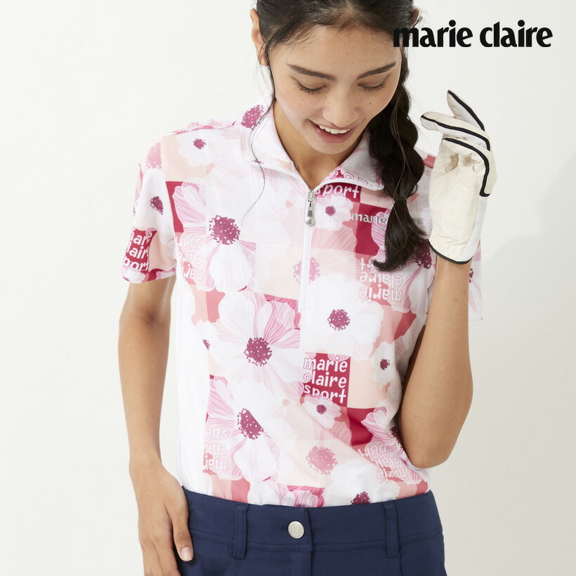 正規品】 マリクレール marie claire レディース 女性 ジップハイネック シャツ 半袖 シャツ 吸汗速乾 UV 接触冷感 ゴルフ  :712604-rd:ファッションスポーツ FASPO - 通販 - Yahoo!ショッピング