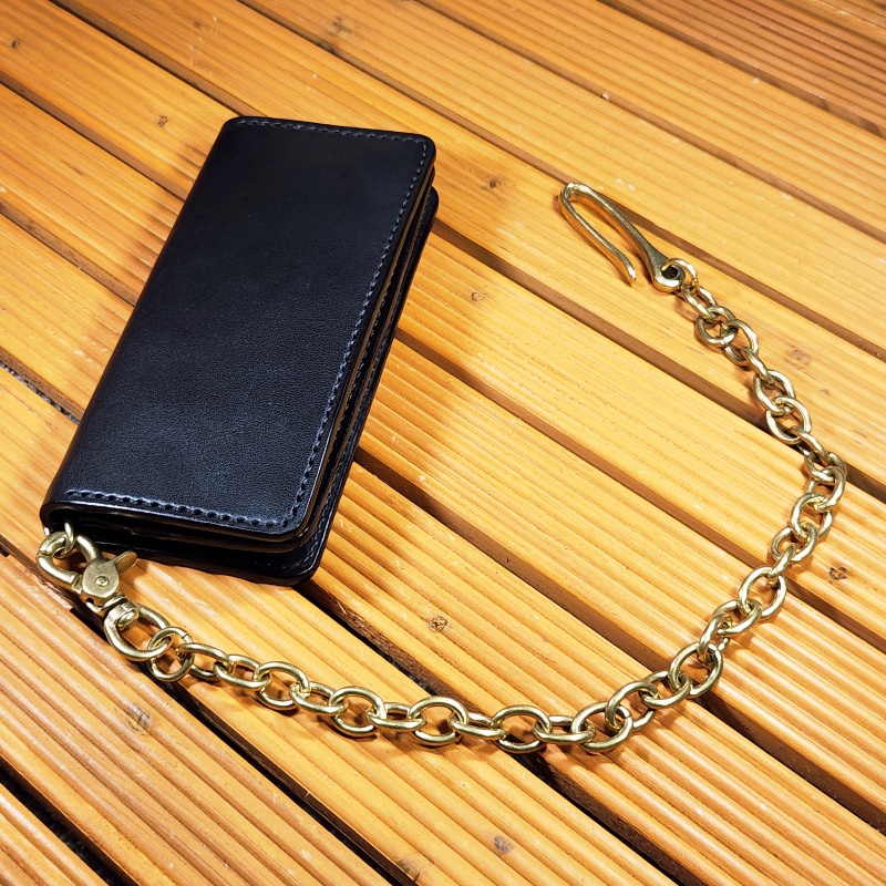 トラッカーウォレット/長財布/革財布/ライダース/レザーブラックレザー