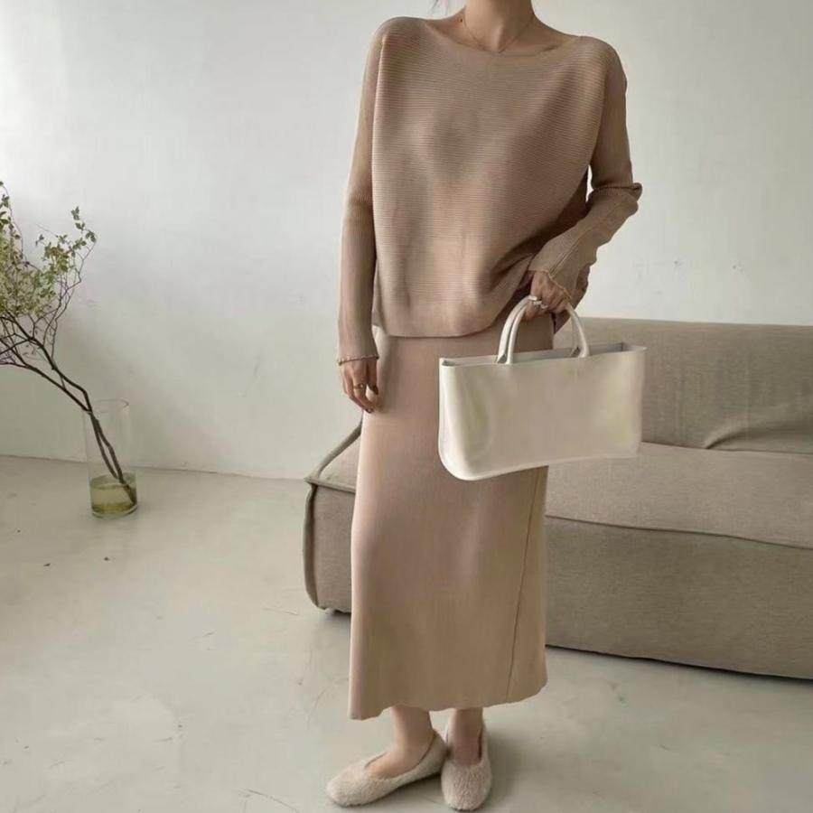 春先まで着られて上品でかわいい ニット スカート セットアップ 女性 セットアップニット スカート レディース : baieitenshop - 通販