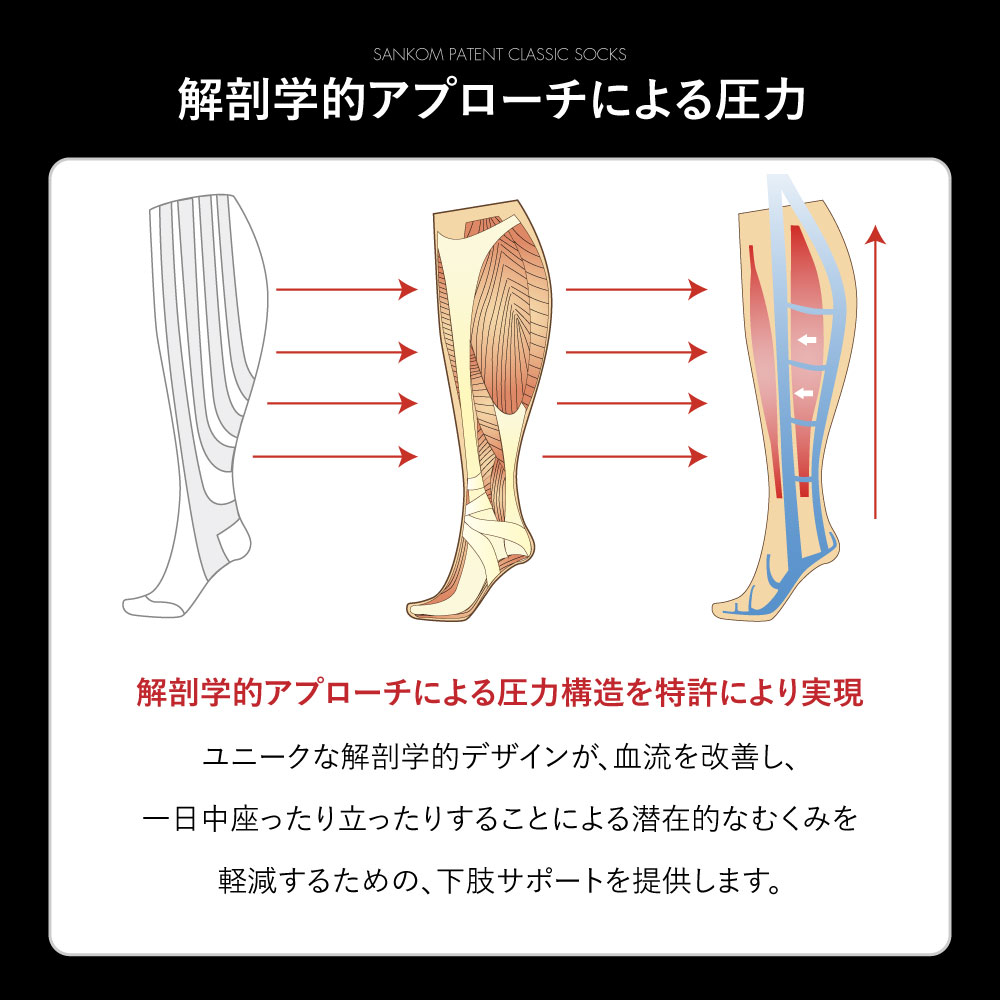 一般医療機器 着圧ソックス 特許取得 着圧 パテントコンプレッションソックス 靴下 快適 むくみ解消 |  | 03