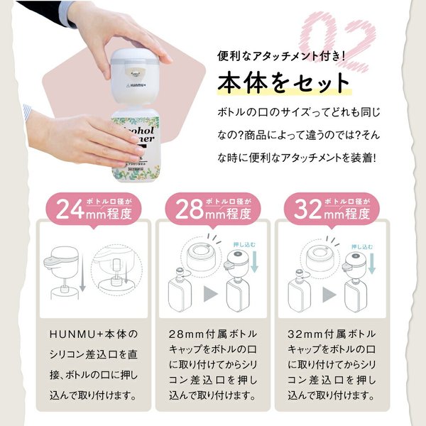 フンムー プラス 最新モデル アルコールディスペンサー 乾電池式