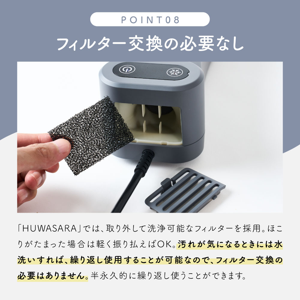 HUWASARA ボディドライヤー ハンズフリー マイナスイオン 床置き 壁掛け 3WAY 大風量 静音 軽量 フワサラ Livinfra |  | 11