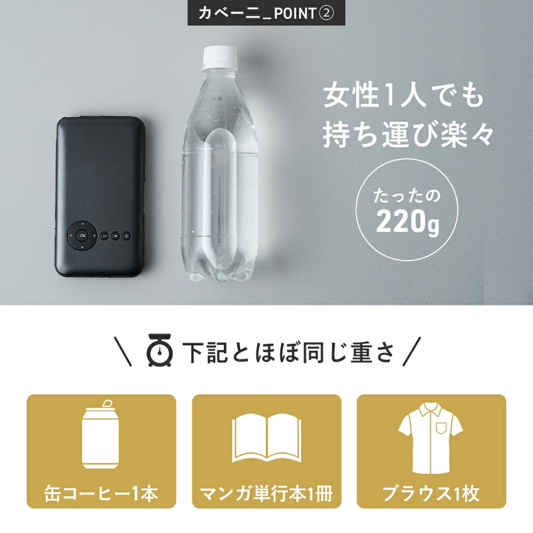 カベーニ モバイルプロジェクター KABENI プロジェクター 家庭用 天井 スクリーン スマホ型 コードレスプロジェクター 送料無料 | UENO-mono | 10