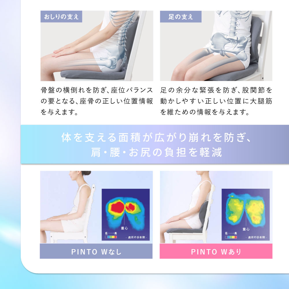 最新モデル pinto W ピント 日本製 骨盤 姿勢矯正 クッション 丸洗い可能 腰痛対策 姿勢 背もたれ |  | 04