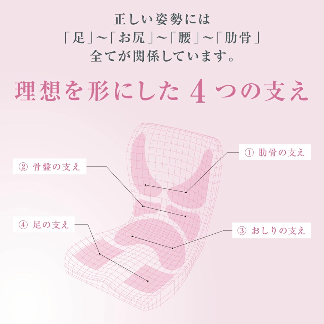 ピント ビューティー pinto beauty 姿勢矯正イス 姿勢 クッション座椅子 骨盤 骨盤矯正 矯正 椅子 デスクワーク 送料無料の画像