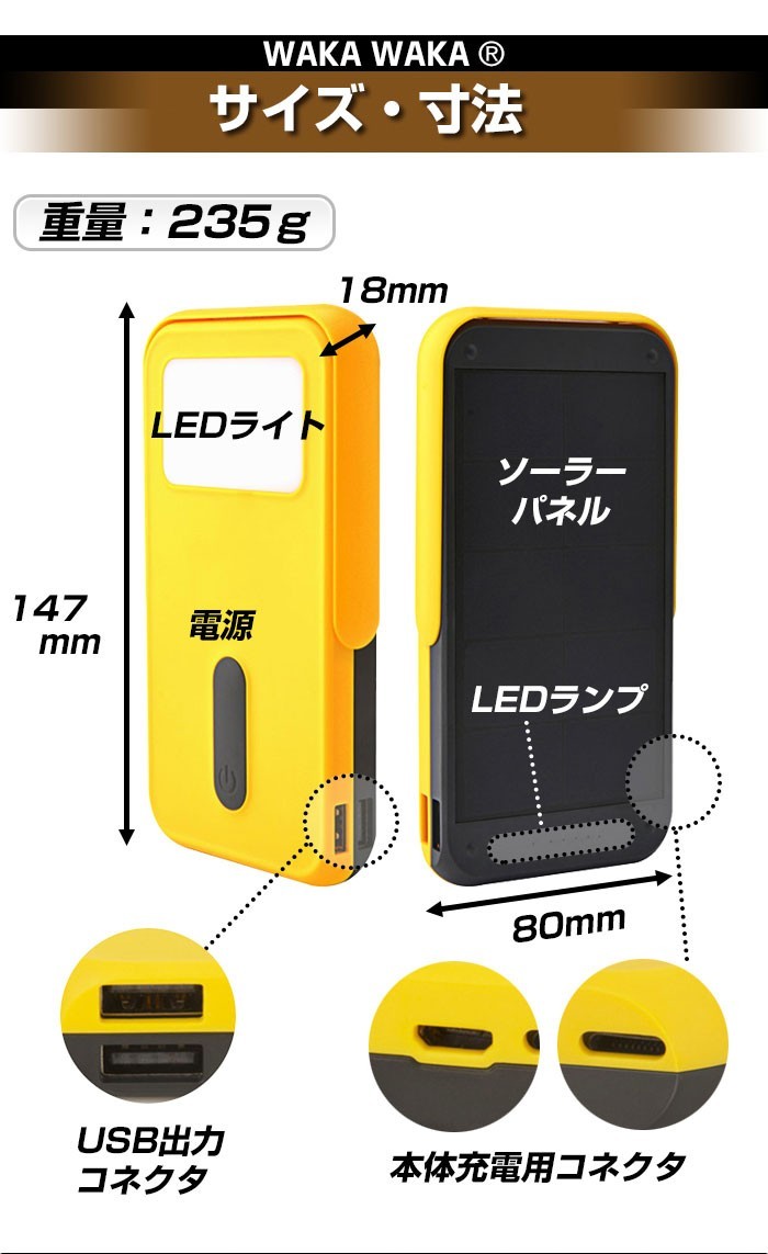 ソーラー充電器 充電 充電器 スマホ スマホ 充電器 どこでもエナジーwakawaka S0026 バランスボディ研究所