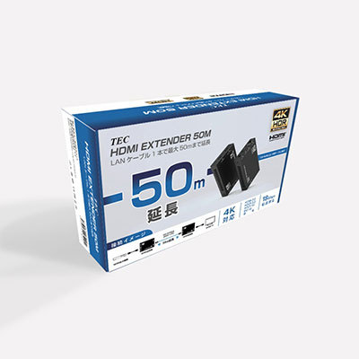 4K60Hz HDR規格対応 HDMI 50m延長機 HDMI EXTENDER 50M TEHDMIEX50