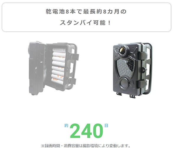 2.4インチ液晶モニター内蔵トレイルカメラ ラディアント2K TL-8000DTK