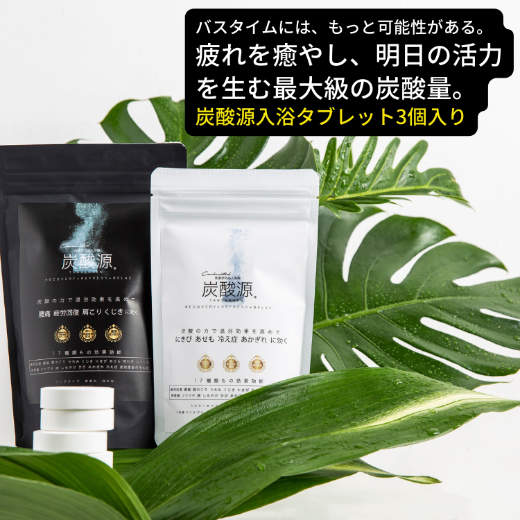 炭酸源 入浴タブレット3個入り 入浴剤 無着色 無香料 疲労回復