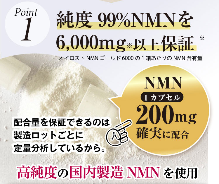 最大92％オフ！ サプリ サプリメント 12000 送料無料 NMN 飲みやすい小粒カプセル NMN含有量保証 高配合 オイロスト 耐酸性カプセル 高 純度 日本製 1箱60カプセル入り×6箱セット 国内製造 GMP認定工場 約180日分 1箱12000mg以上 1粒200mg以上保証 PTP包装  プラチナム ...