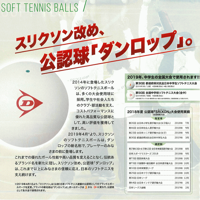 SRIXON ダンロップ ソフトテニスボール 試合球 ダンロップ公認球