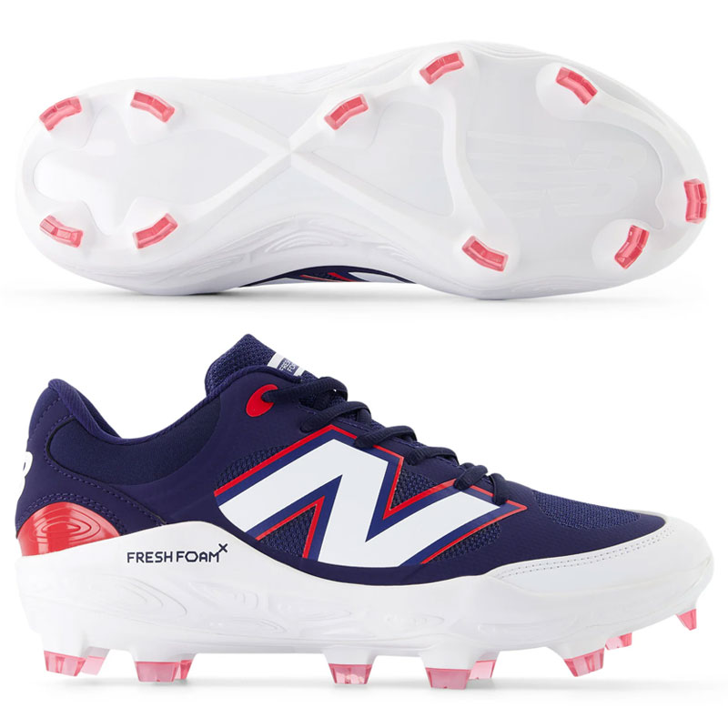 new balance S01 野球シューズ ホワイト/ネイビー New Balance 野球 スパイク（色：ネイビー系）｜スパイク