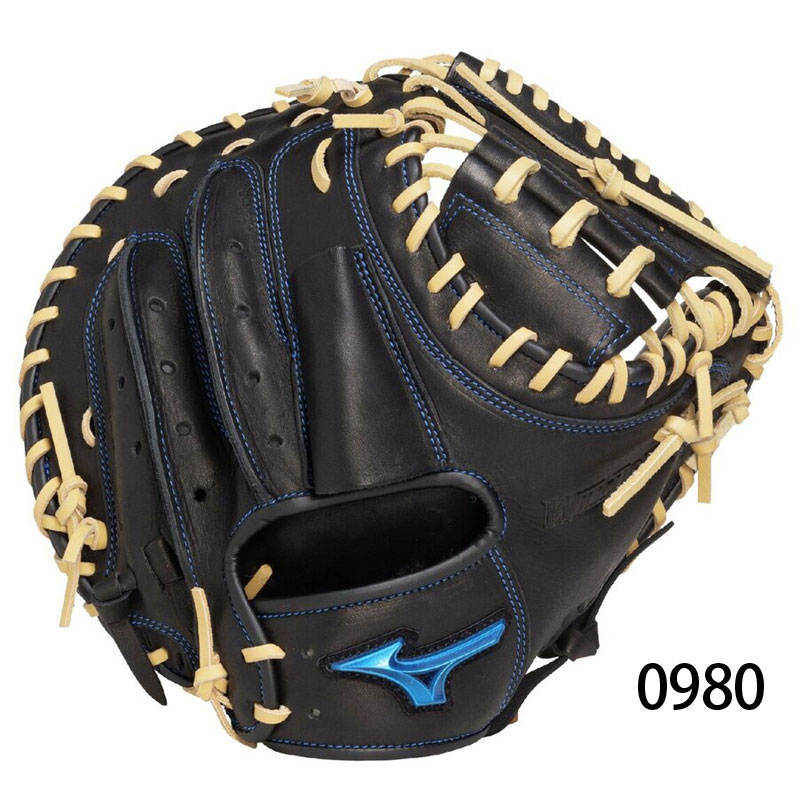 一般 軟式野球 キャッチャーミット ミズノ 大人サイズ ブラック ブルー MIZUNO 交換無料 野球 キャッチャーミット 軟式 大人 右投げ