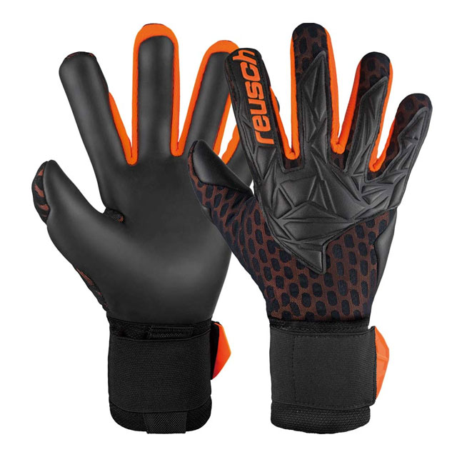 【新品タグ付】reusch スキーグローブ オレンジ/ブラック 7 1/2 ロイシュ サッカー キーパーグローブ アトラクト ゴールドX エアベント