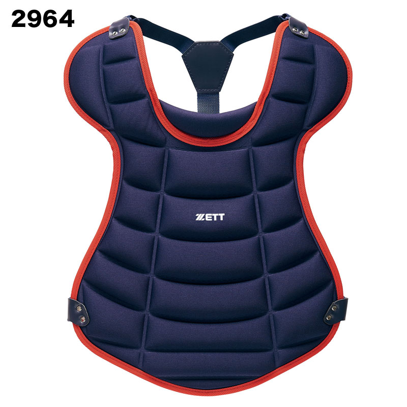 ZETT キャッチャー用プロテクターセット フリーサイズ ネイビー/レッド ゼット キャッチャー用プロテクター（色：ネイビー系）のおすすめ人気