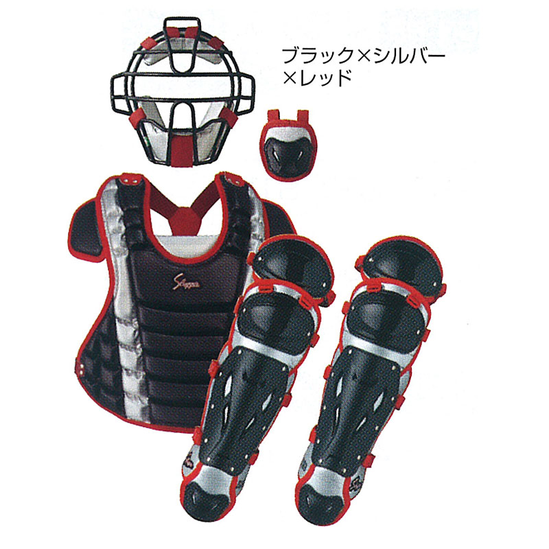 キャッチャー用プロテクターセット レッド　大人用 ゼット 野球 キャッチャープロテクター 軟式 大人 ZETT