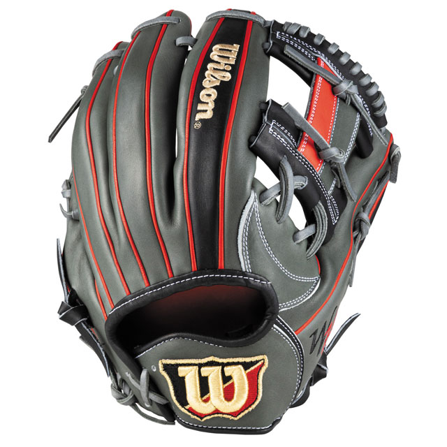 軟式野球グローブ 左利き用 ウィルソン ワナビーヒーロー 赤青金 Wilson ウィルソン グラブ 大人 一般 一般用 ワナビー ヒーロー
