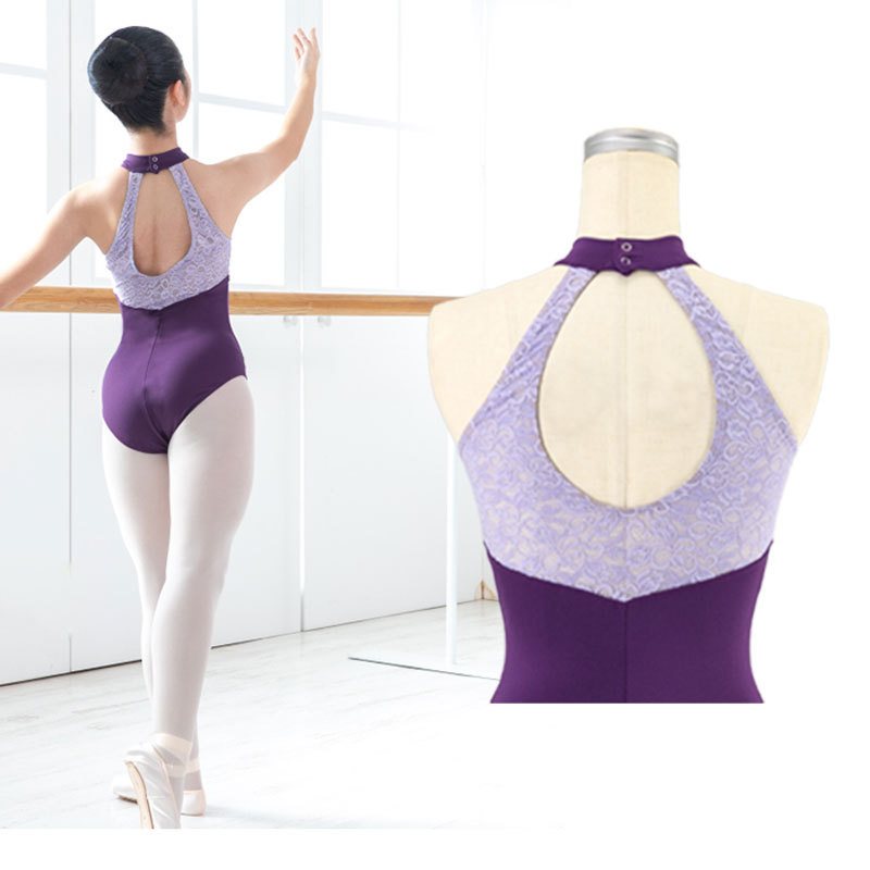 バレエレオタード ホルターネック風 アメりカンスリーブ 子供 大人