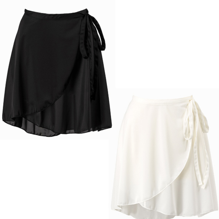 バレエ 巻きスカート ラップ 後ろロング 裾長め 静電防止素材 美脚演出