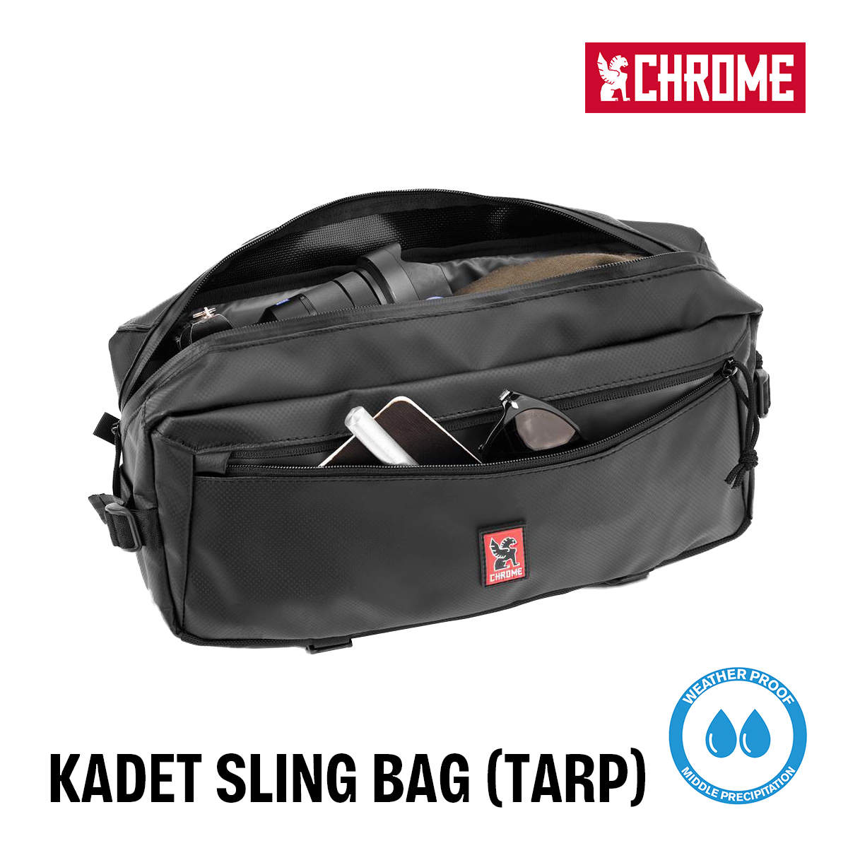 CHROME クローム ウエストバッグ ボディバッグ 防水 KADET SLING BAG BLACK TARP カデット