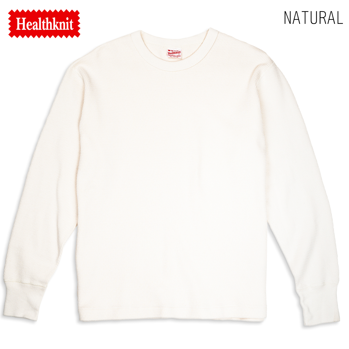 Healthknit サーマルキング 長袖カットソー L Healthknit ヘルスニット ロンT 長袖Tシャツ サーマル ワッフル