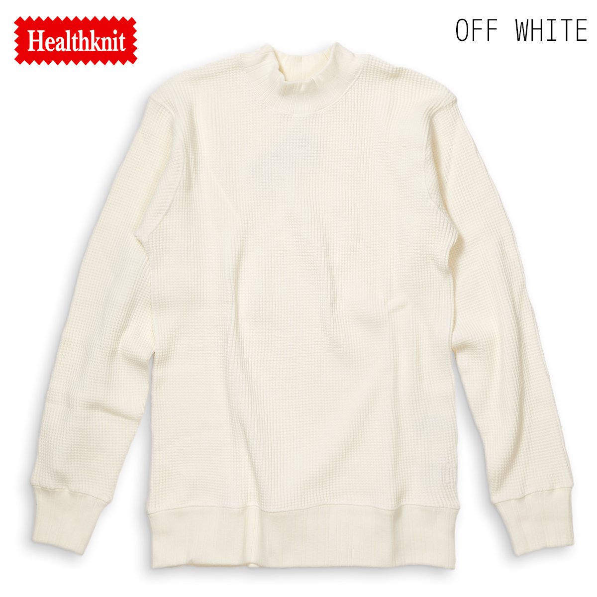 Healthknit（ヘルスニット） モックネック ロンT 長袖Tシャツ サーマル 