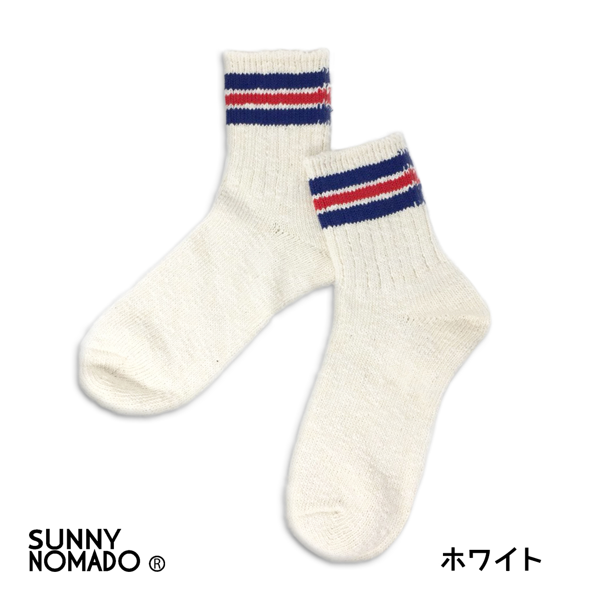 SUNNY NOMADO/サニーノマド/スニーカーソックス/Old School Hemp Socks/WHITE