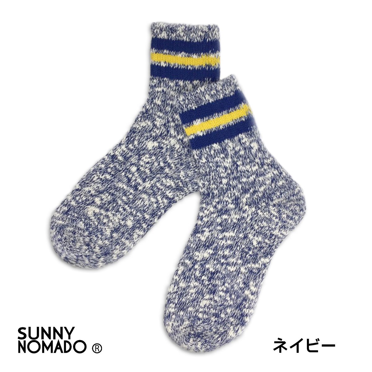 SUNNY NOMADO/サニーノマド/スニーカーソックス/Old School Hemp Socks/NAVY