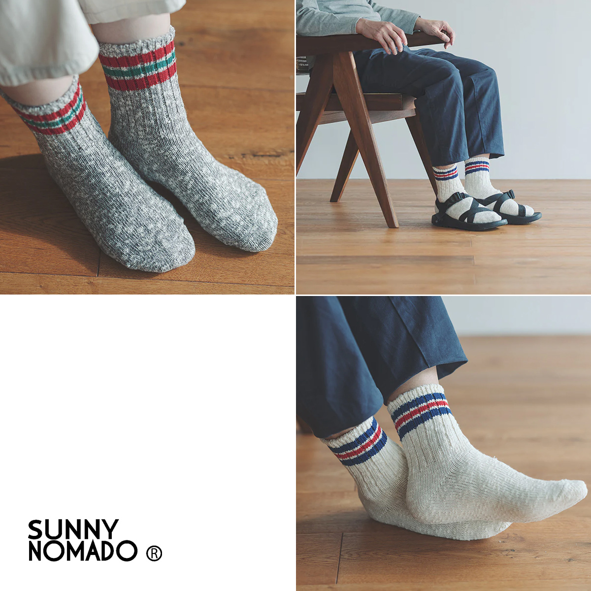 SUNNY NOMADO/サニーノマド/スニーカーソックス/Old School Hemp Socks/着用2