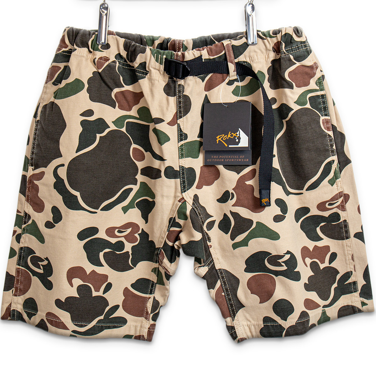 新品未使用 ROKX MG CAMOUFLAGEショートパンツ ROKX(ロックス) MG CAMOUFLAGE SHORT(エムジーカモフラージュ