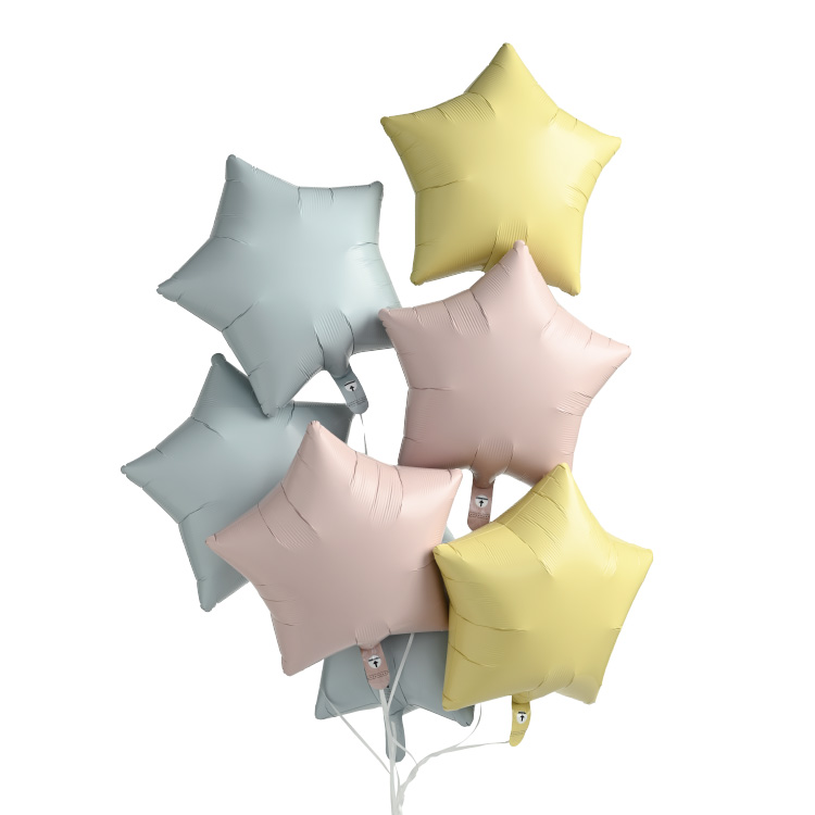 ニュアンスカラー 星型 7個 バルーン バルーン電報 結婚式 誕生日 開店祝い 発表会 周年祝い お祝い ウェディング バースデー 装飾 おしゃれ 豪華 風船 スター｜ballooncube｜02