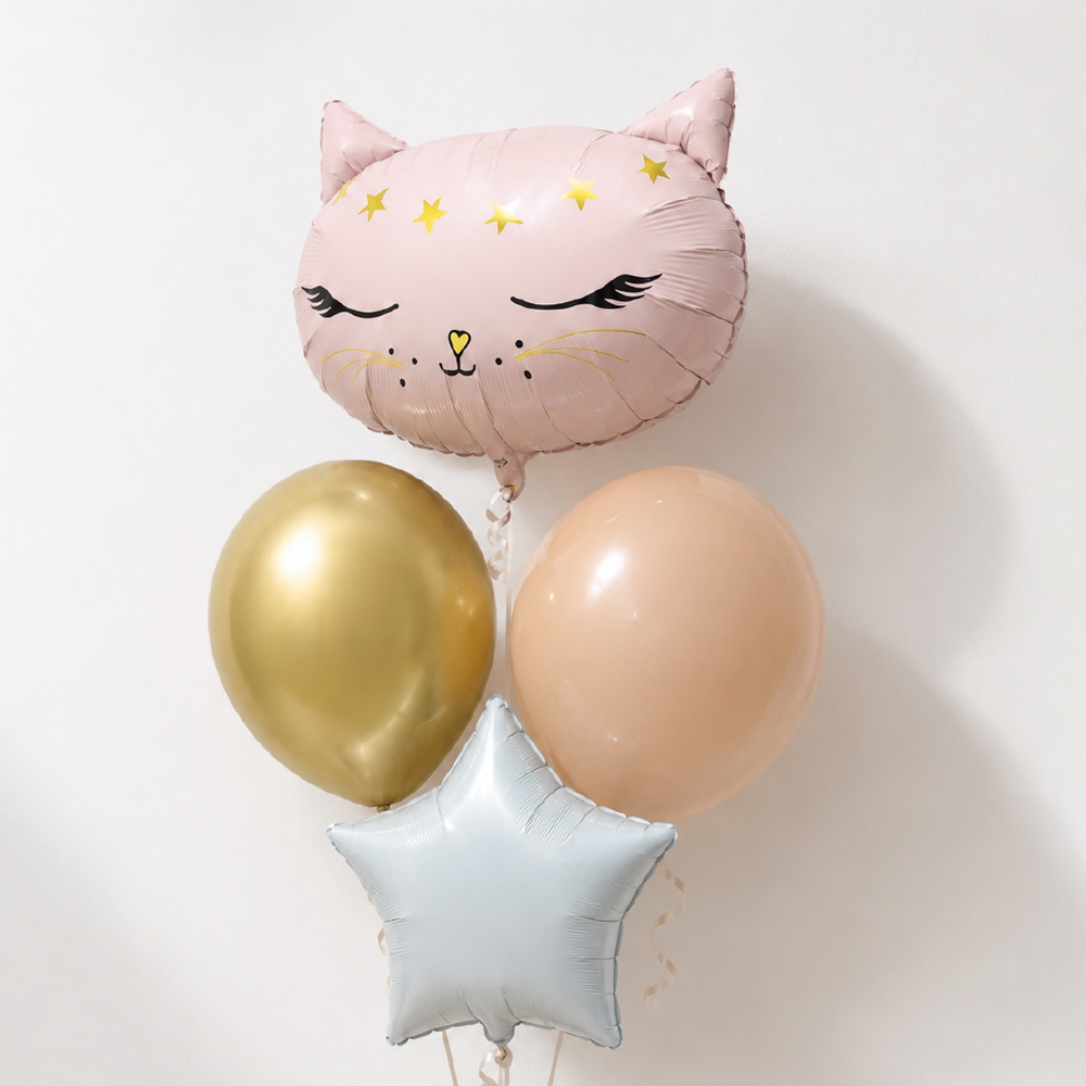 猫 バルーン 誕生日 ネコ バルーンギフト ヘリウム入り 浮く 風船