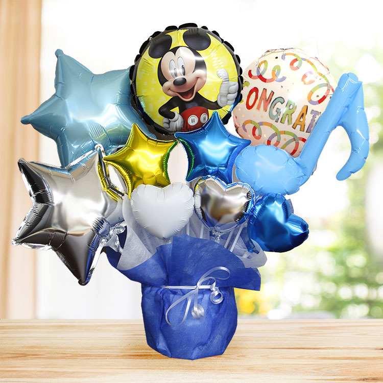バルーンギフト バルーン電報 ディズニー ミッキー 誕生日 結婚式 結婚祝い 開店祝い お祝い 祝電 発表会 おしゃれ 子供 プレゼント 名入れ 2504 | Disney | 03